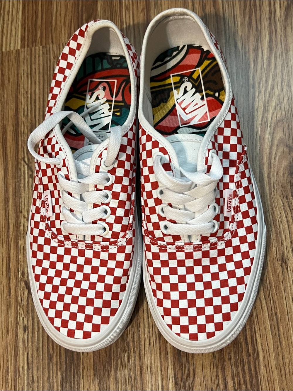 Vans Red & White Checkerboard Low-Top Sneakers